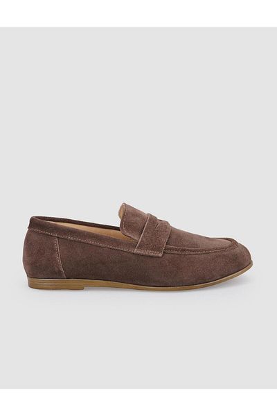 Cabani 100% Genuine Leather Brown Suede Women's Loafer