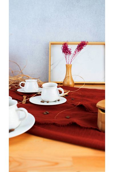 Bambum Lara - 6 Person Porcelain Coffee Cup Set Sea