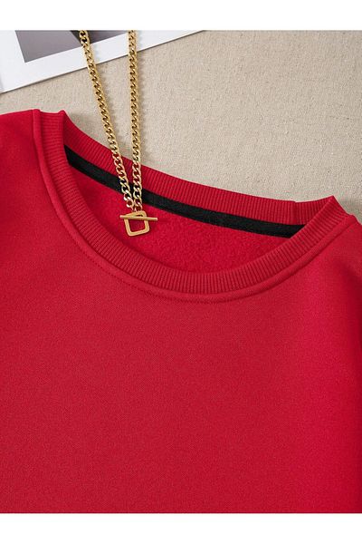 Moda Glo Unisex Βαμβακερό φούτερ με στάμπα με λαιμόκοψη