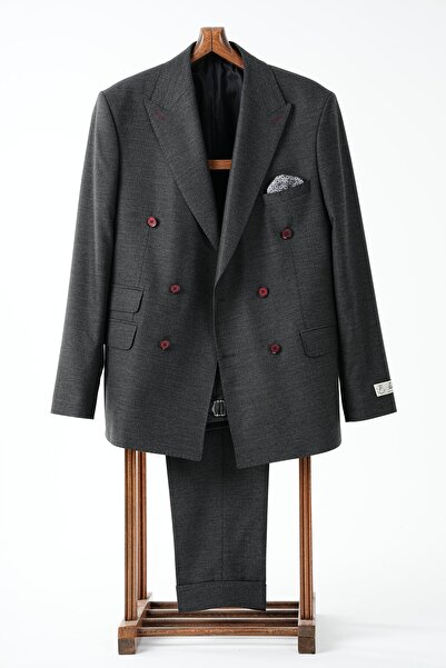 PAREZ Premium Erkek Kruvaze Takım Elbise Slim Fit Italyan Stil Punto Dikişli ...