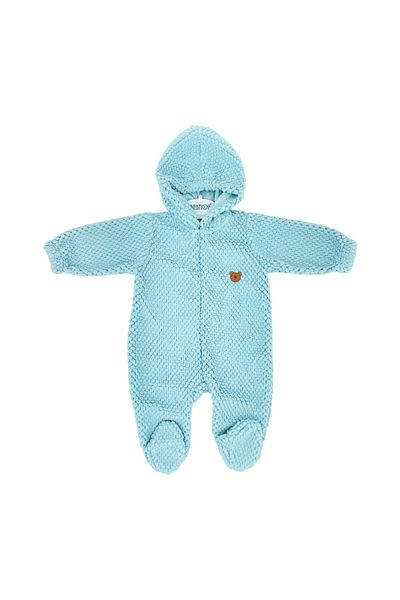 Bebitof Baby Bebitof Embossed Hooded Velsoft Jumpsuit 70362