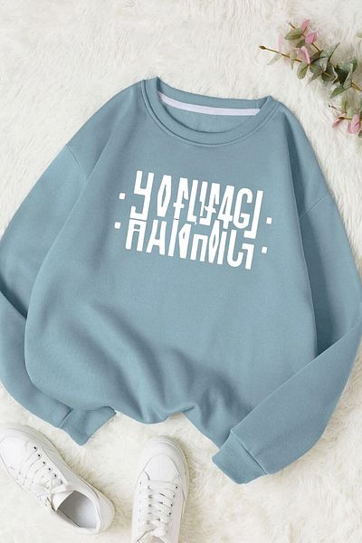 Moda Glo Βαμβακερό φούτερ Unisex Harajuku Crew Neck
