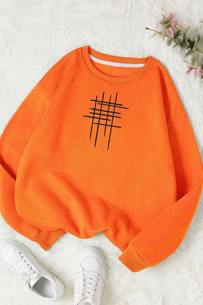Moda Glo Hanorac din bumbac unisex cu imprimeu Hashtag
