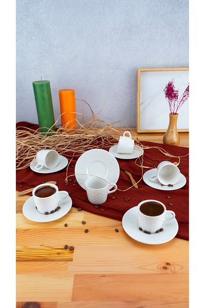 Bambum Lara - Set of 6 Porcelain Coffee Cups Star