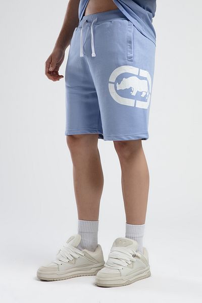 ECKO UNLTD Trinity Blue Knitted Shorts Embroidered Standard Fit Men's Knitted Shorts
