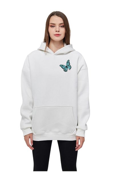 Moda Işık Λευκό χρώμα Unisex Hoodie Hoodie - Φούτερ με στάμπα 100% βαμβάκι