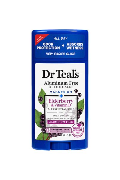 Dr Teals Dr Teal's Aluminum Free Deodorant Elderberry & Vitamin D 75g