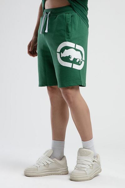 ECKO UNLTD Trinity Green Knitted Shorts Embroidered Standard Fit Men's Knitted Shorts