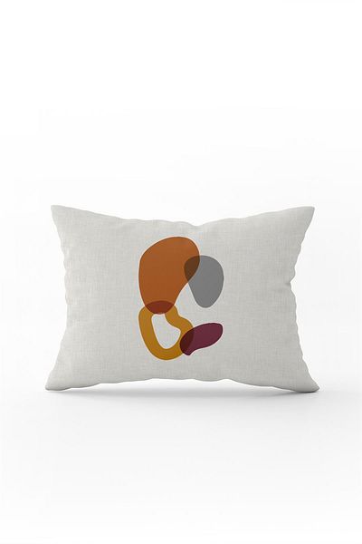 Cango Home Purple Orange Digital Printed Double Sided Abstract Patterned Throw Pillow - Cgh684-3550