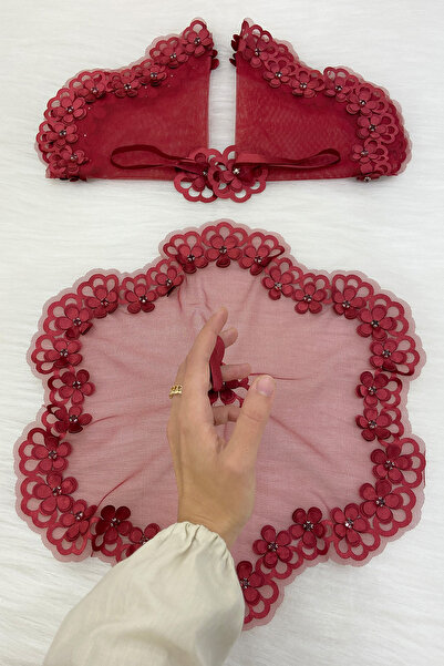 ZEYMERADE منديل العريس باللون العنابي، تفاصيل حجرية لامعة لحفلات الزفاف، وصيفة العروس، وعد الخطوبة، الحناء، ختان العروس