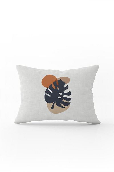 Cango Home Navy Blue Orange Bohemian Style Leaf Patterned Digital Printed Throw Pillow Pillow Case Cgh689-3550 Double T