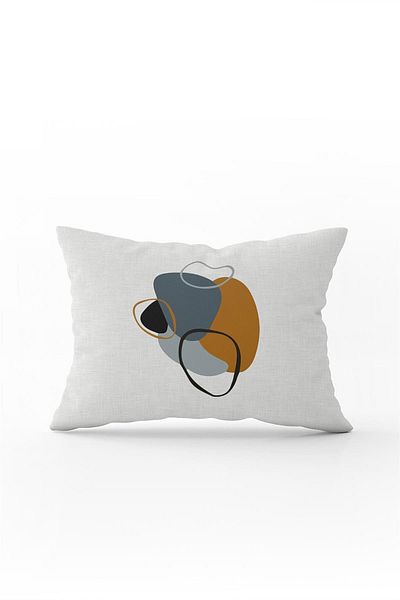 Cango Home Καφέ Navy Blue Μοντέρνο Αφηρημένο Μοτίβο Ψηφιακή Εκτυπωμένη Μαξιλαροθήκη Ριχτάρι Cgh711-3550 Double Tar