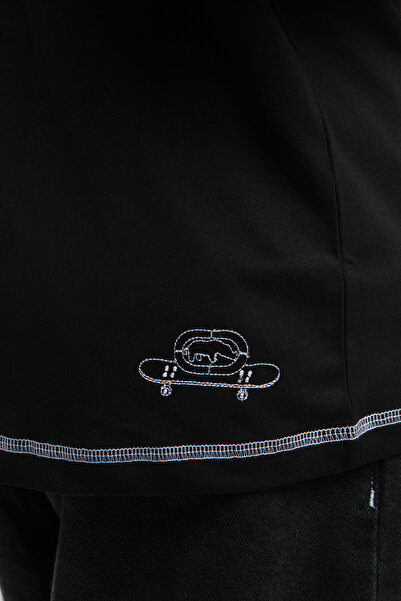 ECKO UNLTD Rockaway Black Crew Neck Embroidered Oversize Men's Tshirt