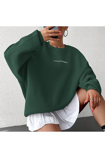 only moon Women's Clothing, 3 Threads Oversize Sweatshirt