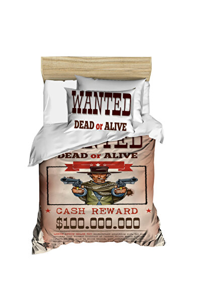 Fabeteks Wanted Dead and Alive Cowboy 3D Digital Single Duvet Cover Set