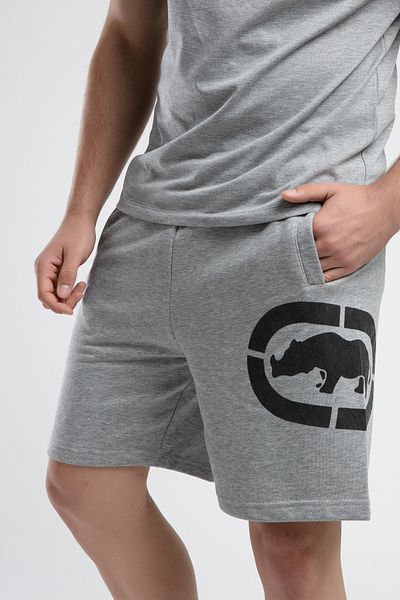 ECKO UNLTD Trinity Grey Knitted Shorts Embroidered Standard Fit Men's Knitted Shorts