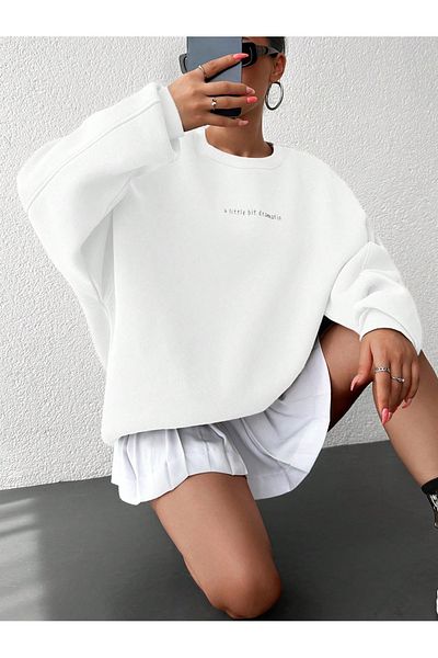 only moon Women's Clothing, 3 Threads Oversize Sweatshirt