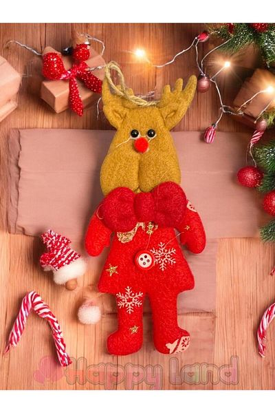 Happyland Christmas Tree Ornament Deer Plush Model Hangings Ornament 17cm Christmas Decor