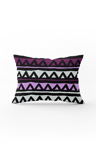 Cango Home Față de pernă cu două fețe 35x50 violet negru geometric modern - Cgh231-3550