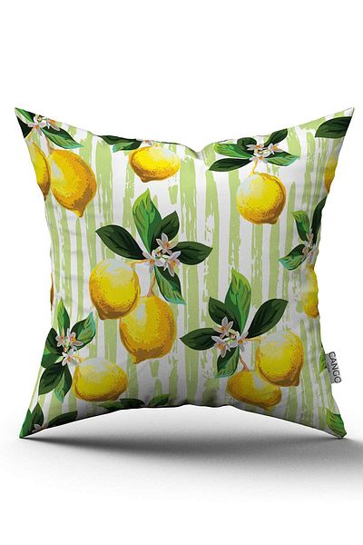 Cango Home Double Sided Yellow Green Lemon Patterned Digital Printed Throw Pillow Cover - Oytyk914-ct