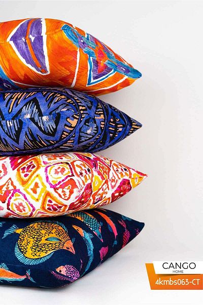 Cango Home Double Sided Orange Abstract Decorative Patterned 4-Piece Digital Printed Throw Pillow Cover Set 4kmbs063-ct