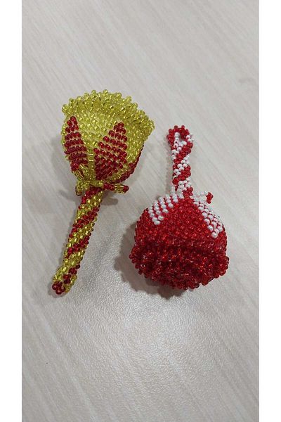 Papatyam 2 pieces of handmade bead keychain/handcrafted keychain/domestic work keychain/handmade