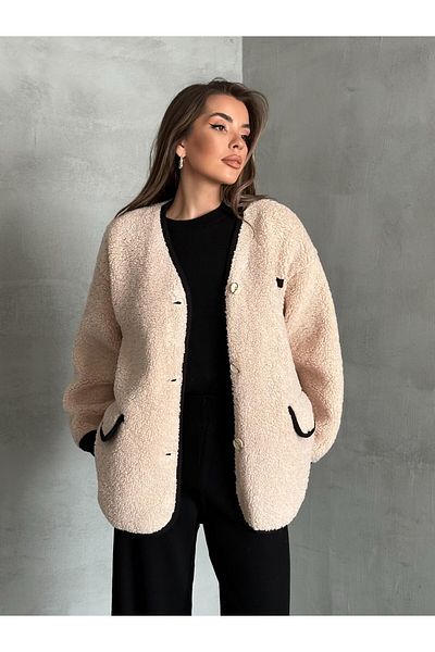 Laluvia Stone Oakland Stripe Detailed Wrap Jacket-7397