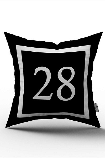 Cango Home Numeral Digital Printing Throw Pillow Cover 28
