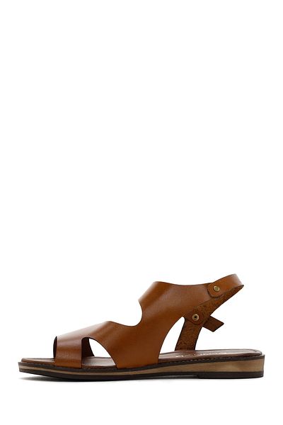 Derimod Tan Leather Bodrum Sandals - Ankle Strap, 24sfd333118
