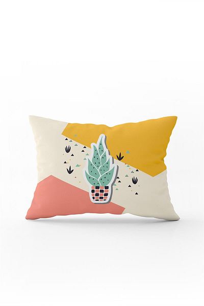 Cango Home Orange Pink Decorative Cactus Patterned Digital Printed Throw Pillow Pillow Case Cgh739-3550 Double Sided
