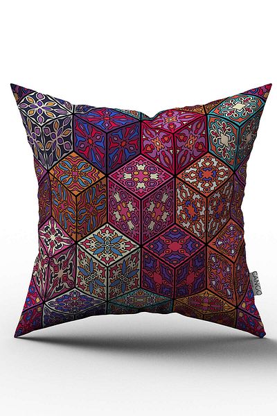 Cango Home Husă de pernă cu model retro vintage, multicoloră, imprimată digitală - Otyk292