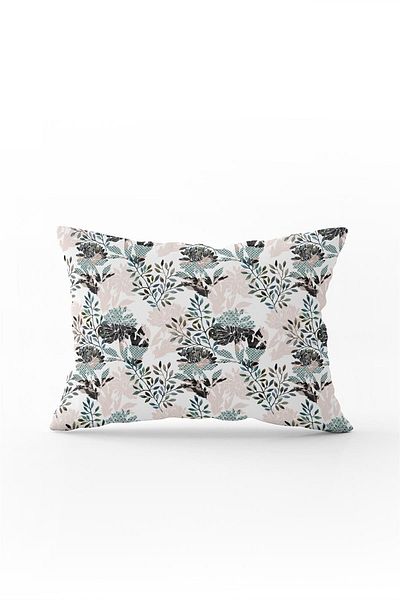 Cango Home Husă de pernă decorativă cu imprimare digitală cu flori alb-roz - Cgh496-3550 imprimată pe două fețe