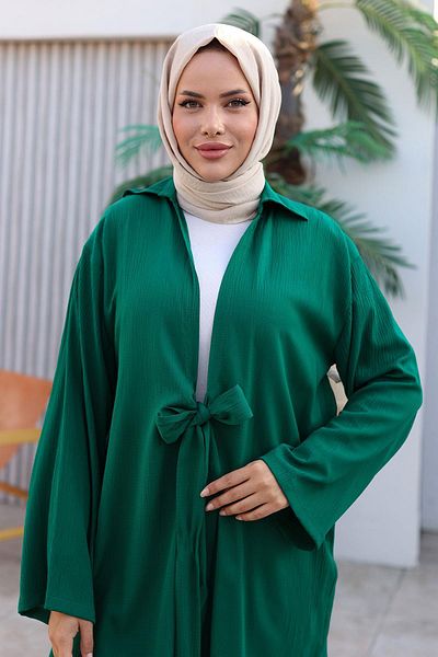 MİSSKAYLE Green Kimono Set - Tie Detailed 1225