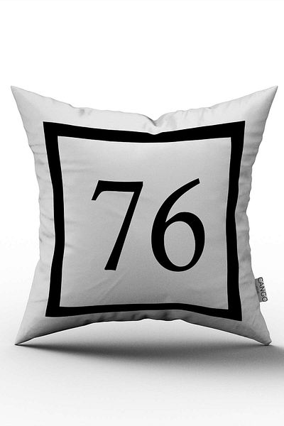Cango Home Husă de pernă cu imprimare digitală numerică alb-negru 76