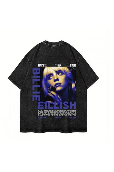 Touz Moda Μπλουζάκι Billie Eilish Printed Unisex Oversize Vintage