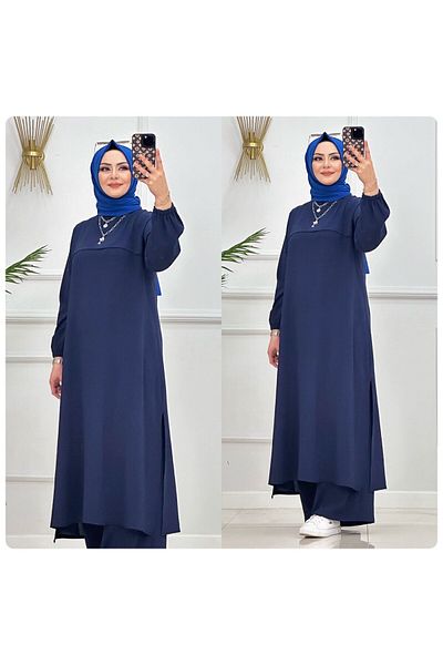 VALENS BOUTİQUE Σετ Φόρεμα Hijab και Παντελόνι μέχρι τον Αστραγάλο - Μακρύ Σετ Hijab