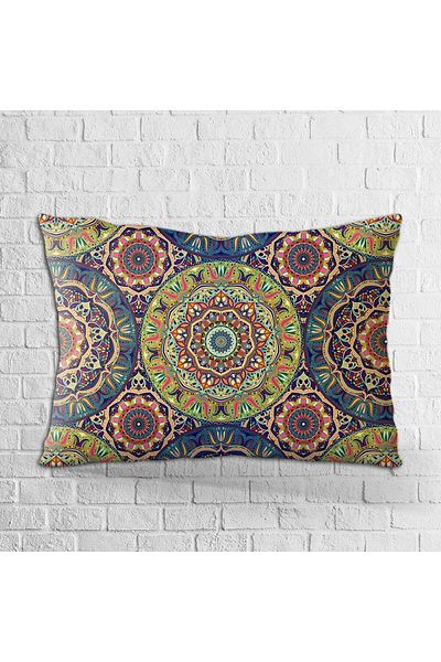 Cango Home Față de pernă cu două fețe, 35x50, verde, multicoloră, retro, cu model vintage, imprimată digitală - Otyk019-3