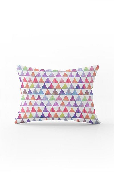 Cango Home Față de pernă cu două fețe, 35x50, albă, multicoloră, cu modele geometrice - Cgh258-3550