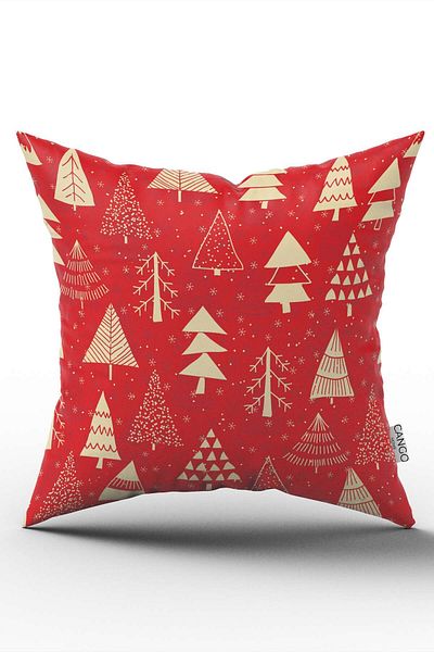 Cango Home Double Sided Red Yellow Christmas Themed Digital Printed Throw Pillow Pillow Case - Cgh303-ct