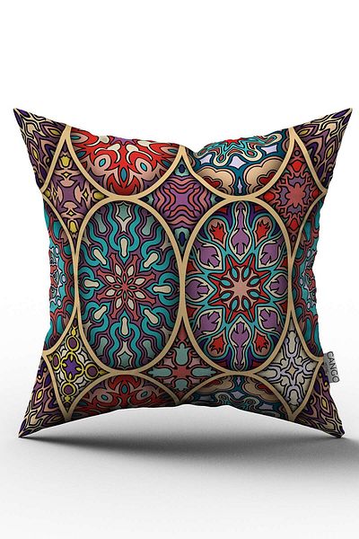 Cango Home Husă de pernă galbenă, multicoloră, retro, vintage, imprimată digitală - Otyk024
