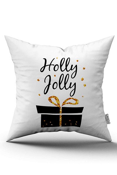 Cango Home Yellow Black Christmas Themed Digital Printed Throw Pillow Cover Cgh885
