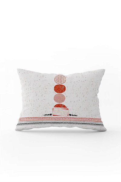 Cango Home Orange Cream Bohemian Style Elephant Patterned Digital Printed Throw Pillow Cover Cgh939-3550 Double Sided Printed