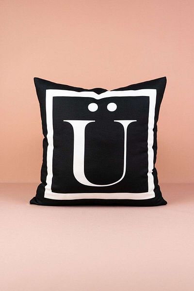 Cango Home Husa De Perna Arunca Litera Litera Ü - 43x43 Cm