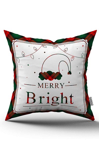 Cango Home Red Green Plaid Patterned Christmas Themed Digital Printed Throw Pillow Cover Cgh912
