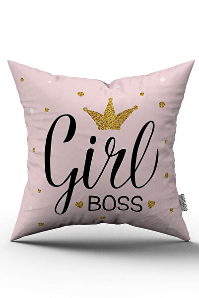 Cango Home Pink Girl Boss Διακοσμητική Ψηφιακή Εκτύπωση Μαξιλαροθήκη Ριχτάρι ...