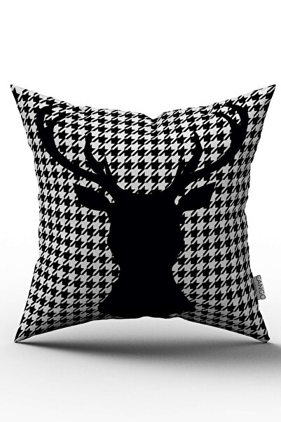 Cango Home Husă de pernă cu două fețe, alb-negru, cu model de picior de gală ...
