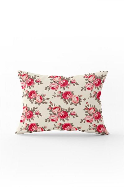 Cango Home Double Sided 35x50 Pink Beige Floral Throw Pillow Pillow Case - Cgh201-3550