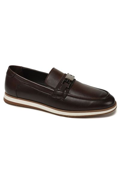 Pierre Cardin 63601 Καφέ Ανδρικά Loafer Casual Δερμάτινα Παπούτσια