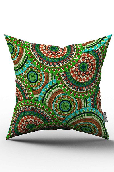 Cango Home Husă de pernă verde, retro, vintage, imprimată digitală - Otyk043