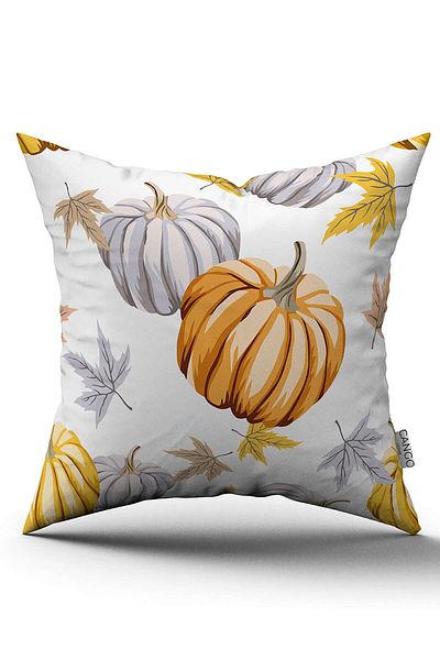 Cango Home Orange Halloween Pumpkin Patterned Digital Printed Throw Pillow Cover Cgh765